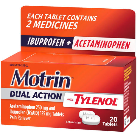 Motrin Dual Action with Tylenol Pain Reliever Tablets