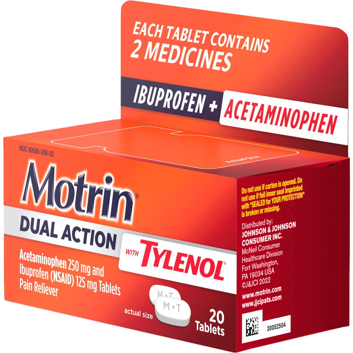 Motrin Dual Action With Tylenol Pain Reliever Tablets - BeHope
