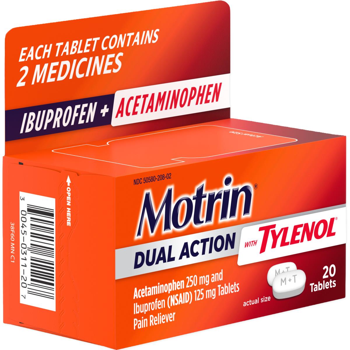 Motrin Dual Action With Tylenol Pain Reliever Tablets - BeHope