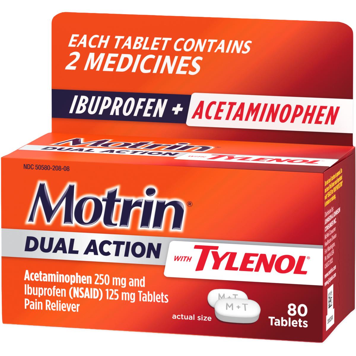 Motrin Dual Action With Tylenol Pain Reliever Tablets - BeHope
