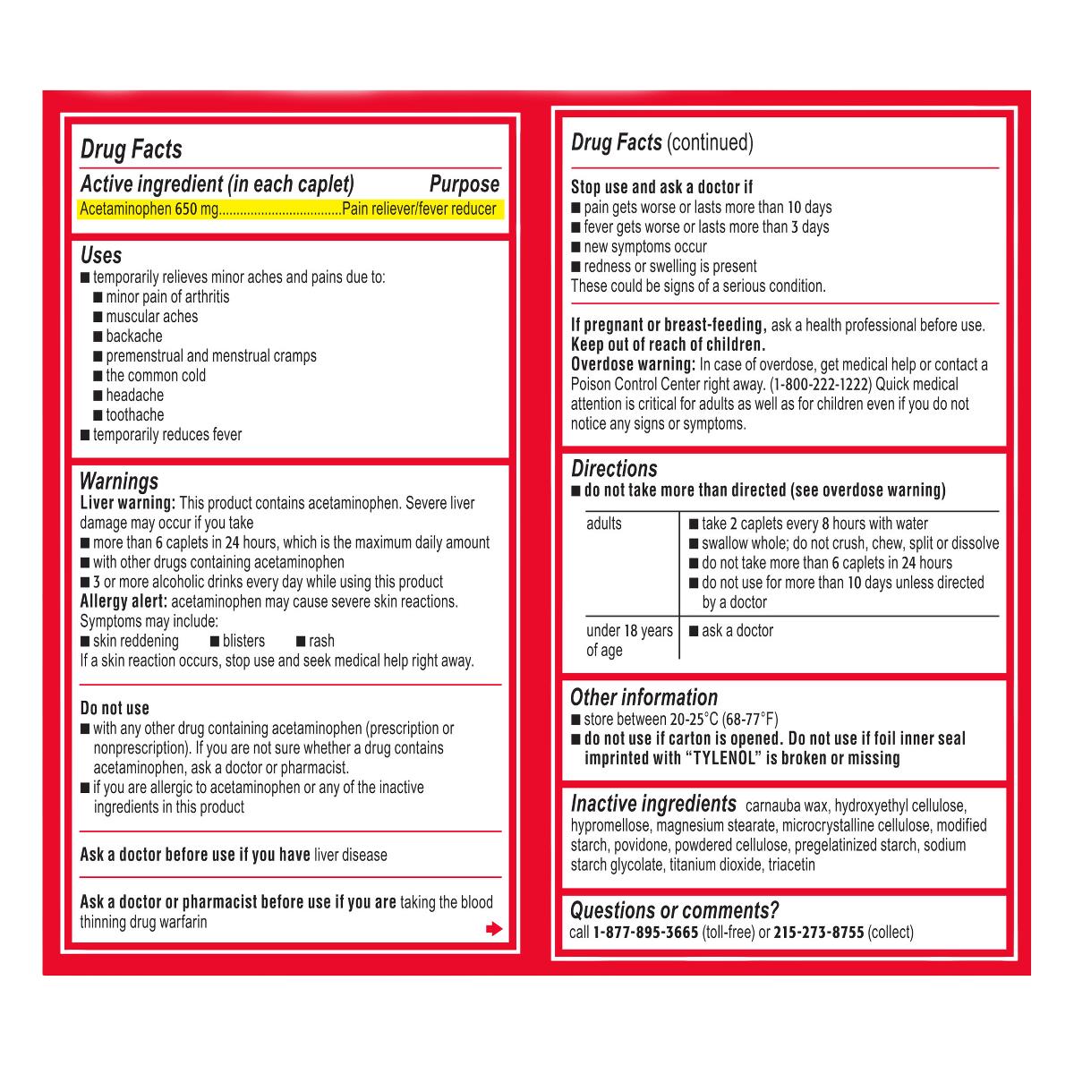 Tylenol 8-hour Arthritis Pain Tablets - BeHope
