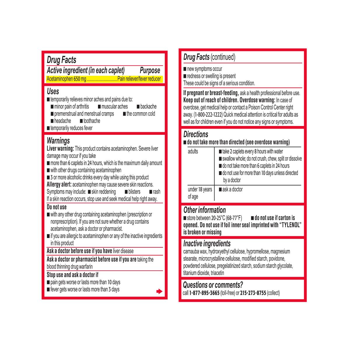 Tylenol 8-hour Arthritis Pain Tablets - BeHope