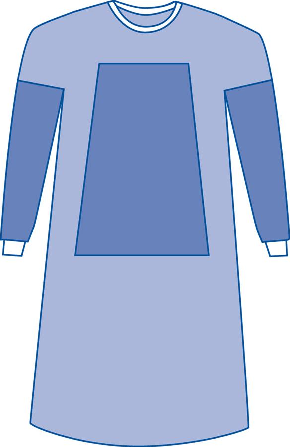 Sterile Fabric-Reinforced Aurora Surgical Gowns, Set-In Sleeve