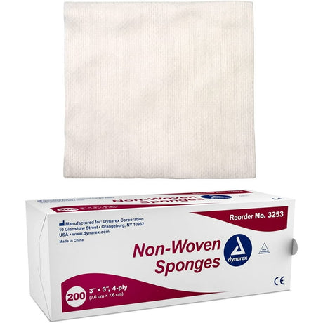Nonwoven Sponge Dynarex® 4 X 4 Inch 4-ply Nonsterile 200 Per Pack - Behope