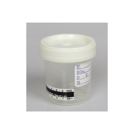 Specimen Container With Temperature Strip Duoclick™ 53 Mm Opening 90 Ml (3 Oz.) Screw Cap Patient Information Sterile - Behope