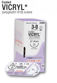 Absorbable Suture without Needle Coated Vicryl™ Polyglactin 910 Braided Size 3-0 - BeHope