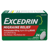 Pain Relief Excedrin® Migraine 250 Mg - 250 Mg - 65 Mg Strength Acetaminophen / Aspirin / Caffeine Caplet 24 Per Bottle - Behope