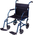Transport Chair 19 Steel Metallic Blue Folding - BeHope