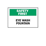 Wall Sign First Aid Sign Safety First: Eye Wash Fountain - BeHope