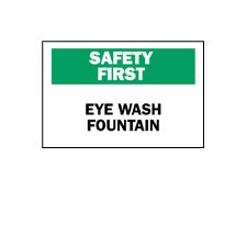 Wall Sign First Aid Sign Safety First: Eye Wash Fountain - BeHope