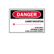 Door Sign Caution Danger: Laser Radiation Avoid Direct Exposure To Beam Class 111B Laser Product, With Pictogram - BeHope