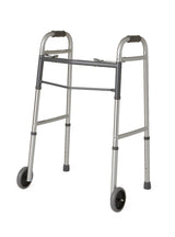 Medline Two-Button Folding Walkers with 5" Wheels - BeHope