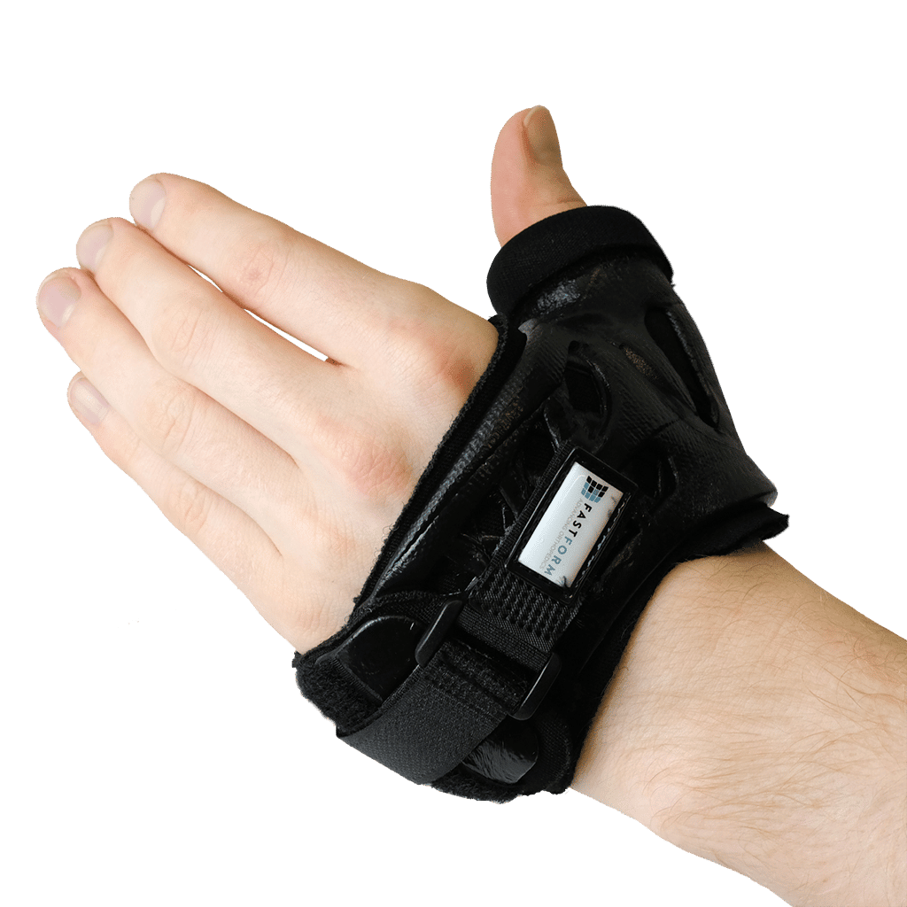 Wrist / Hand Brace With Thumb Spica Fastform® Tsmo Polytrexx™ Polymer / Dermawick™ Left Hand Black Medium / Large - Behope