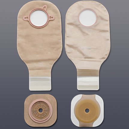 Ileostomy / Colostomy Pouch New Image™ Two-Piece System 12 Inch Length Flat, Trim to Fit 2-1/4 Inch Stoma Drainable - BeHope