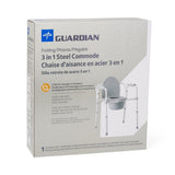 Medline Standard Steel Commode, detail of the hygienic, easy-to-clean surfaces.