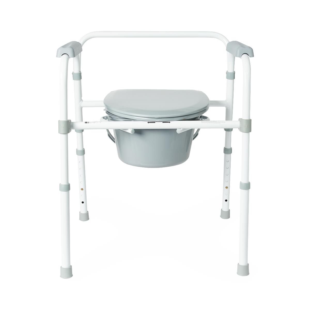 Medline Standard Steel Commode, detail of non-skid rubber tips on legs.