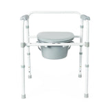 Medline Standard Steel Commode, detail of non-skid rubber tips on legs.