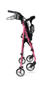 Medline Deluxe Posh Pink Zebra Rollator, showing storage pouch.