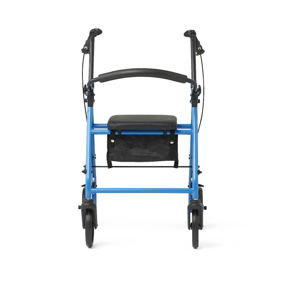 Medline Basic Steel Rollator, highlighting adjustable handle height.