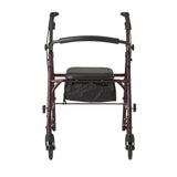 Medline Basic Steel Rollator, user-focused view, comfortable and supportive.