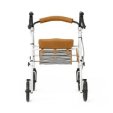 Medline Basic Steel Rollator with Microban, folded for storage or transport.