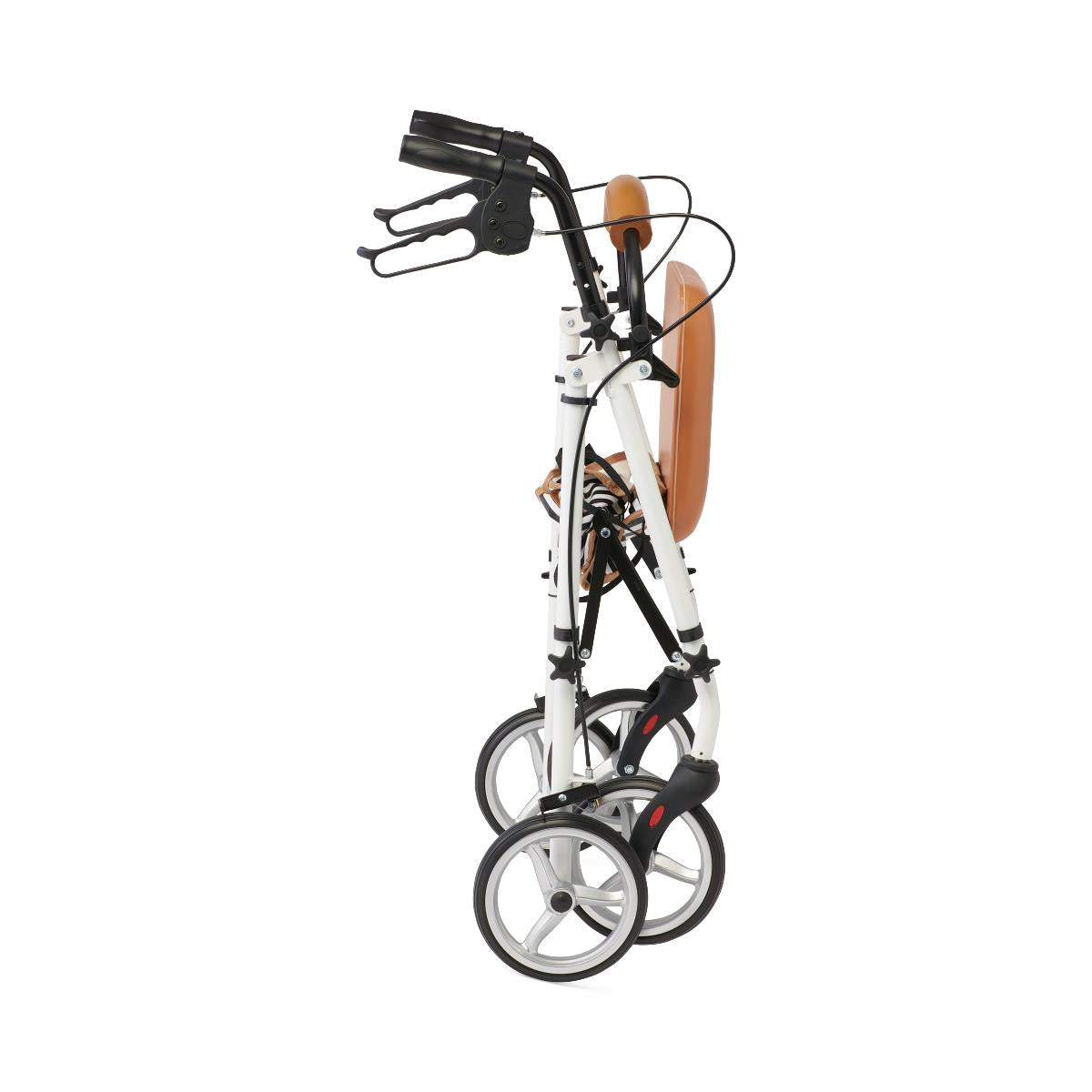 Medline Basic Steel Rollator with Microban, rear view, highlighting backrest.