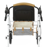 Medline Basic Steel Rollator with Microban in use by a person, demonstrating mobility.