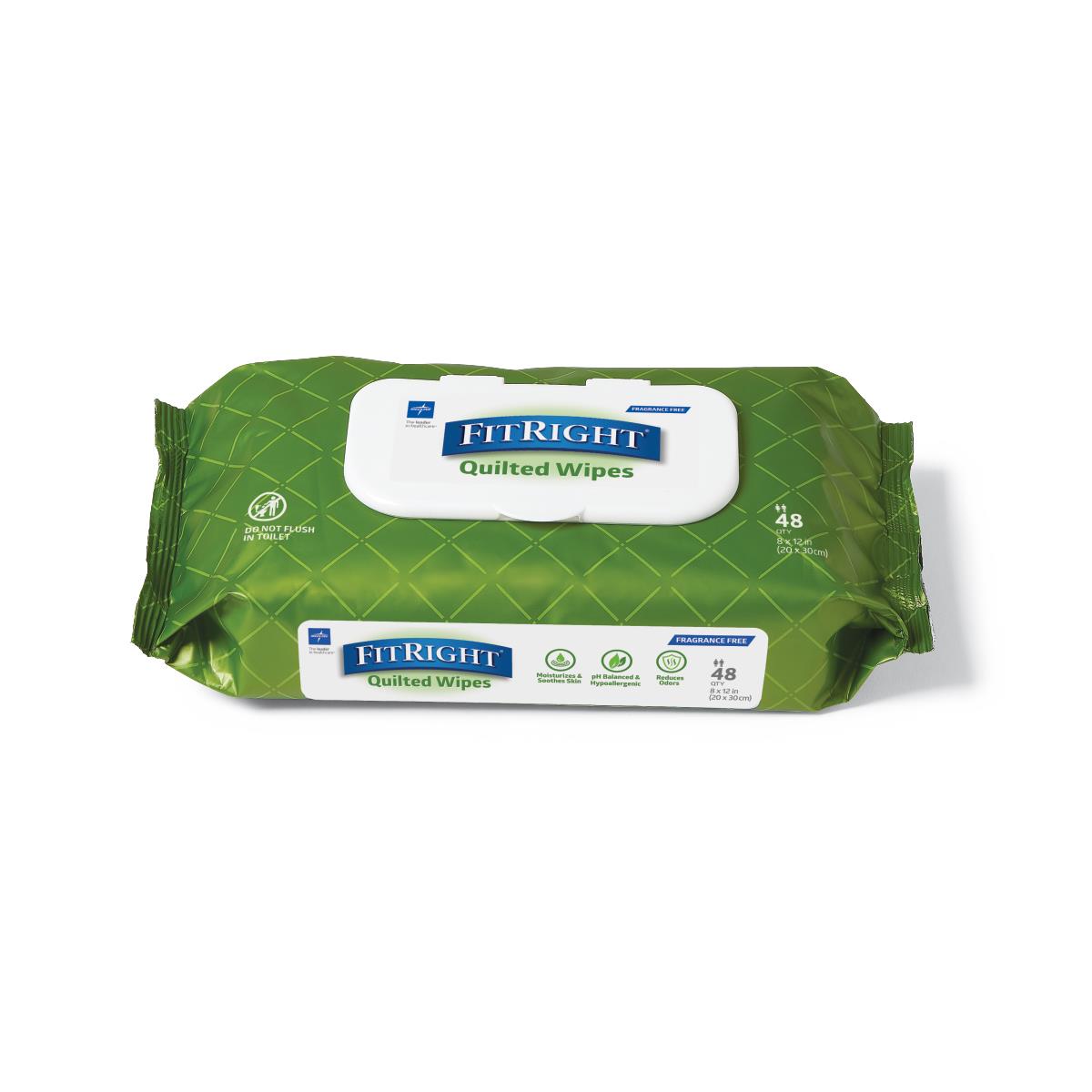 Fitright Aloe Quilted Personal Cleansing Wipes, package front view