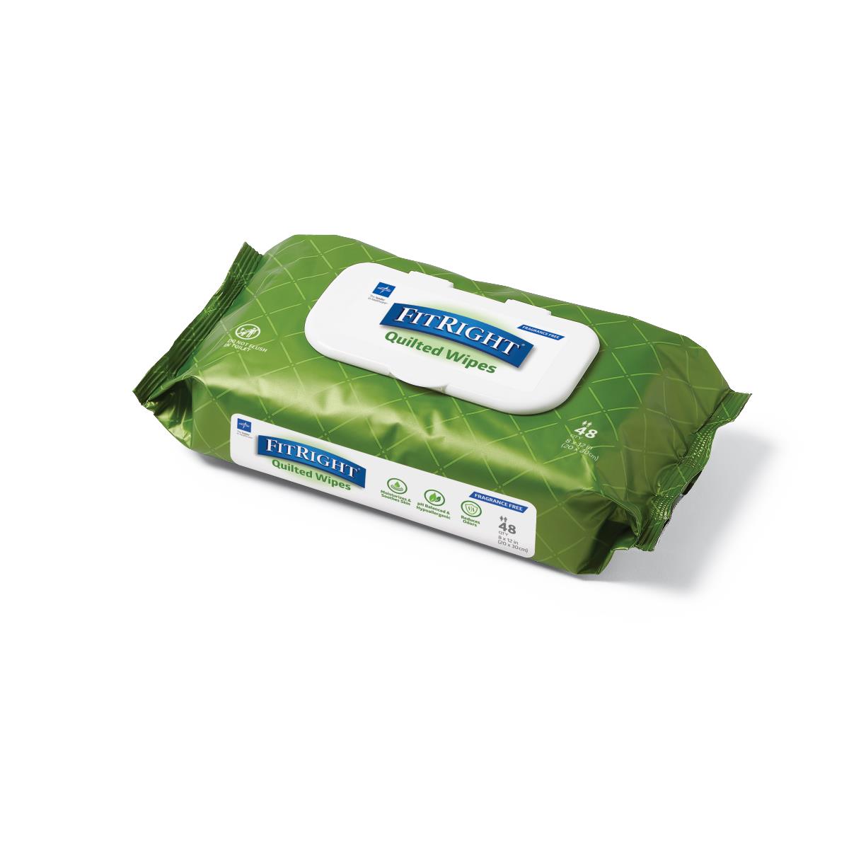 Fitright Aloe Quilted Personal Cleansing Wipes, close-up of texture