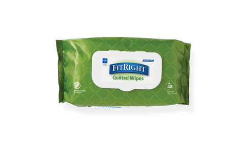 Fitright Aloe Quilted Personal Cleansing Wipes, in-use on skin