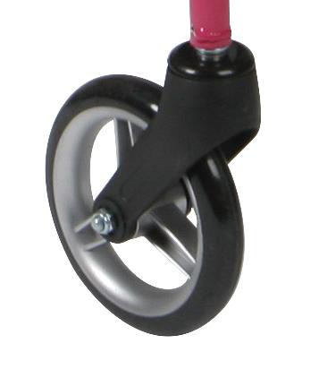 Medline Deluxe Posh Pink Zebra Rollator, side view.