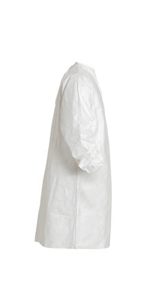 Lab Coat Dupont™ Tyvek® Isoclean® White Medium Knee Length Tyvek® Fabric Disposable - Behope