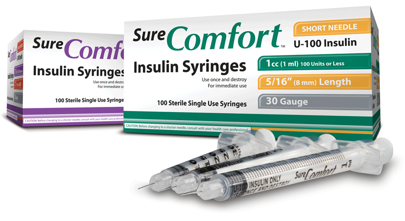 Standard Insulin Syringe With Needle Surecomfort® 0.3 Ml 5/16 Inch 31 Gauge Nonsafety Regular Wall - Behope