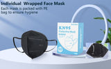 Masque respiratoire jetable KN95 à particules noires BX/60