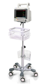 Trolley Rolling Stand Edan Usa With Basket & 5 Casters For Use With M3 Vital Sign Monitors, Im Patient Monitors, Ecgs And Fetal Monitors - Behope