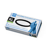 Sensicare Powder-free Nitrile Glove With 12" Extended Length Cuff Small Latex-free Blue