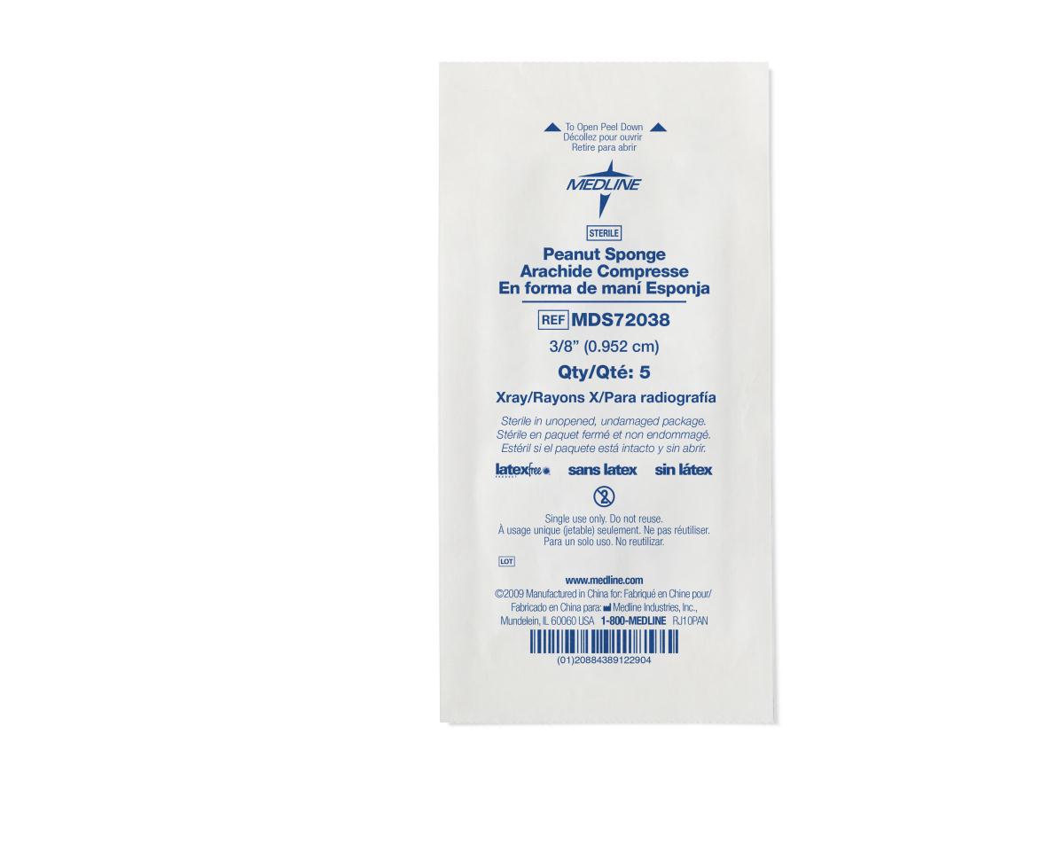 Medline X-ray Detectable Peanut Sponge - BeHope