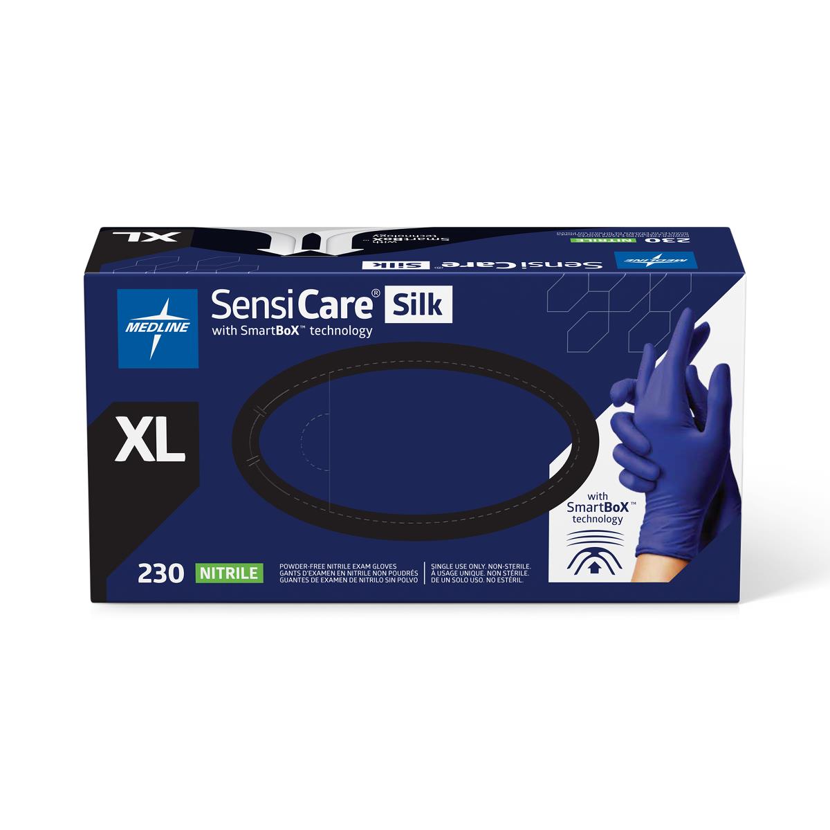 SensiCare Silk Powder-Free Nitrile Exam Gloves with SmartBox Design