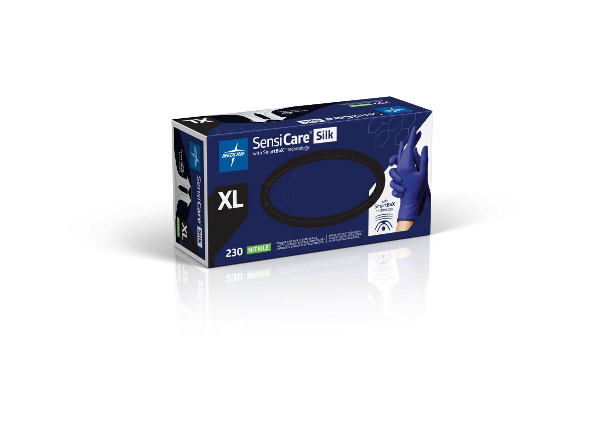 SensiCare Silk Powder-Free Nitrile Exam Gloves with SmartBox Design