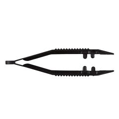 Tweezers Posi-grip® 4 Inch Length Floor / Office Grade Plastic Nonsterile Nonlocking Thumb Handle Straight Serrated Tips - Behope