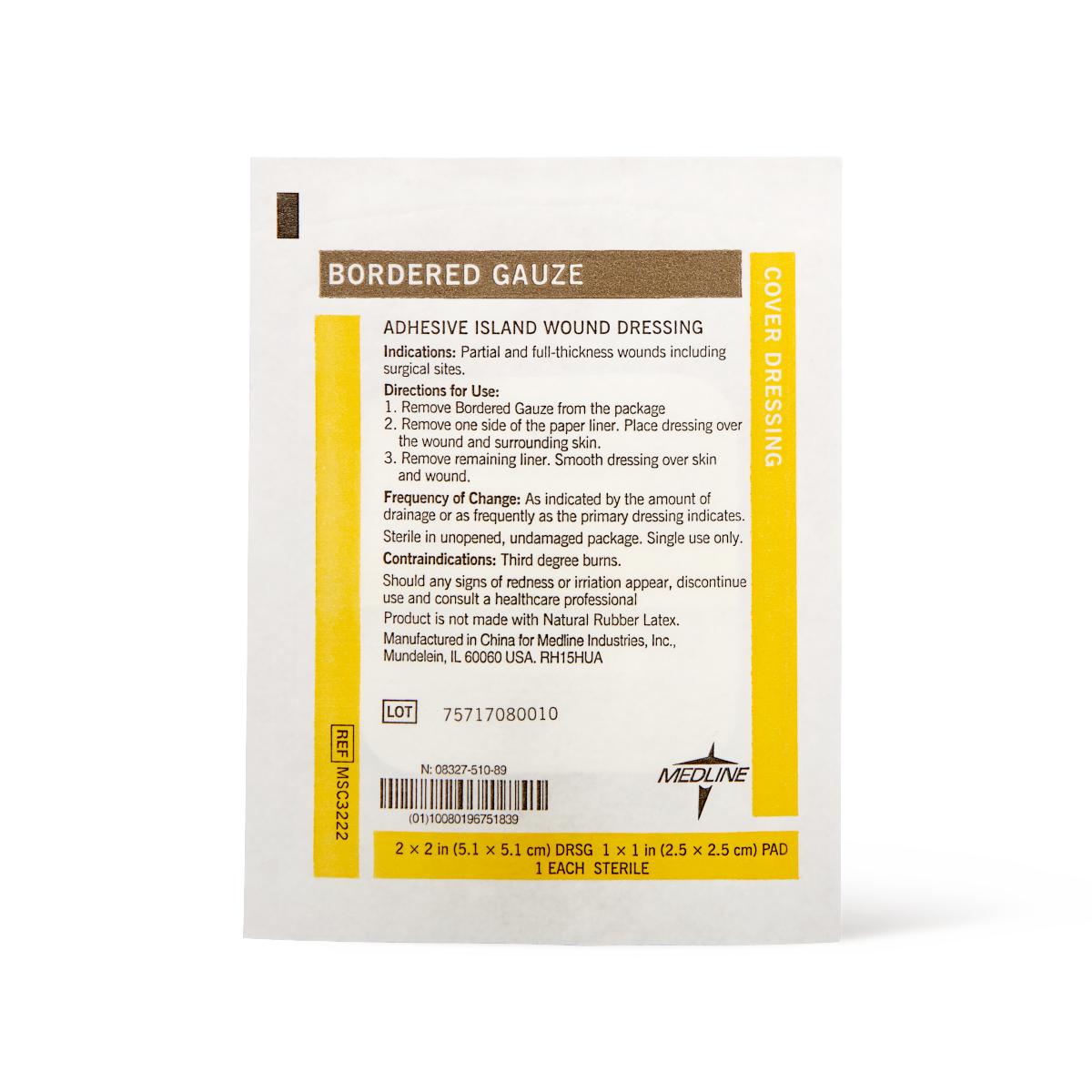 Medline Bordered Gauze Adhesive Island Wound Dressings