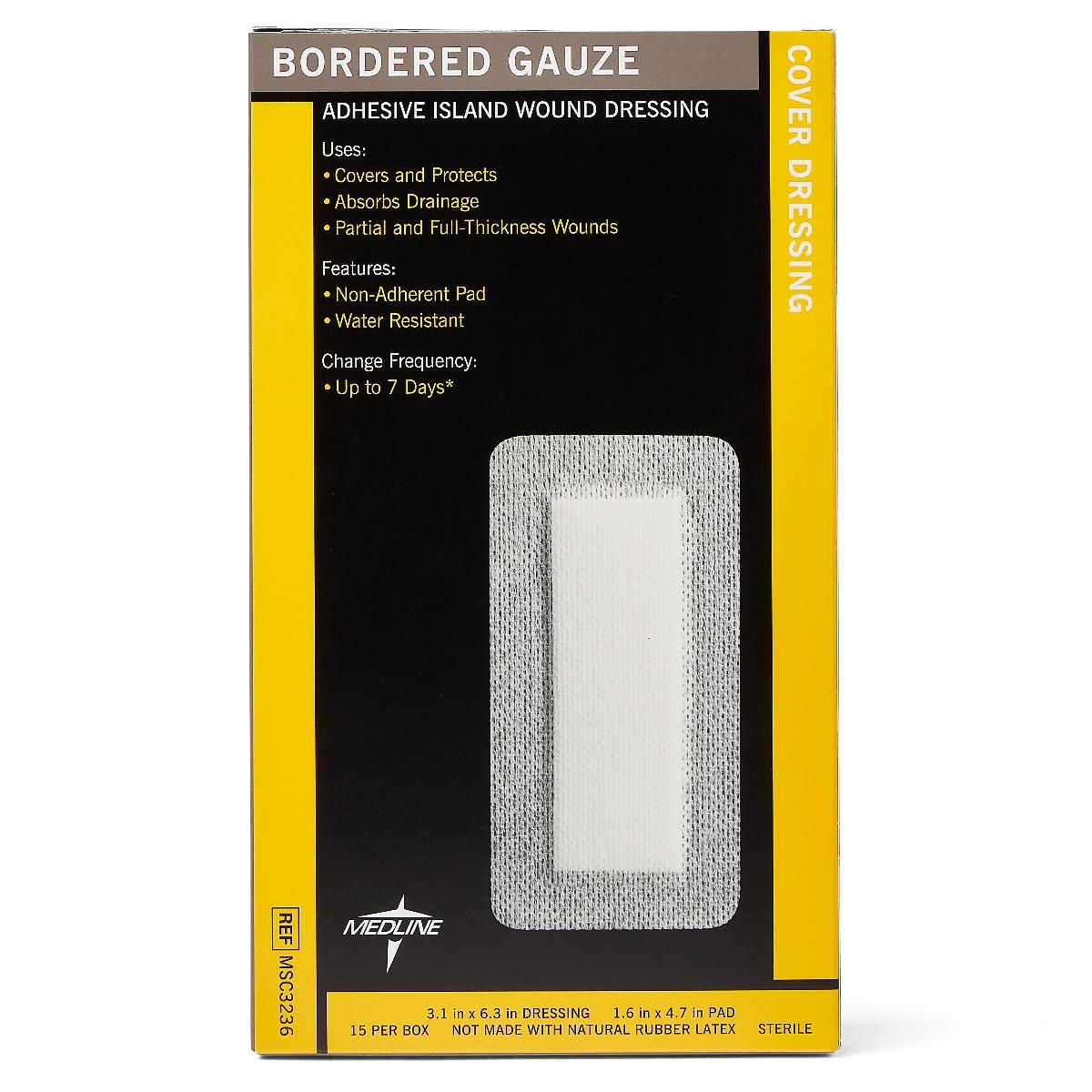 Island Dressing Medline 3 X 6 Inch Rectangle Sterile Water Resistant Nonwoven Backing