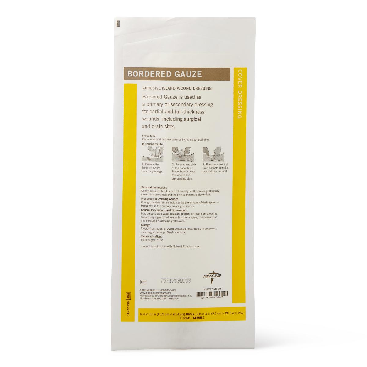 Medline Bordered Gauze Adhesive Island Wound Dressings
