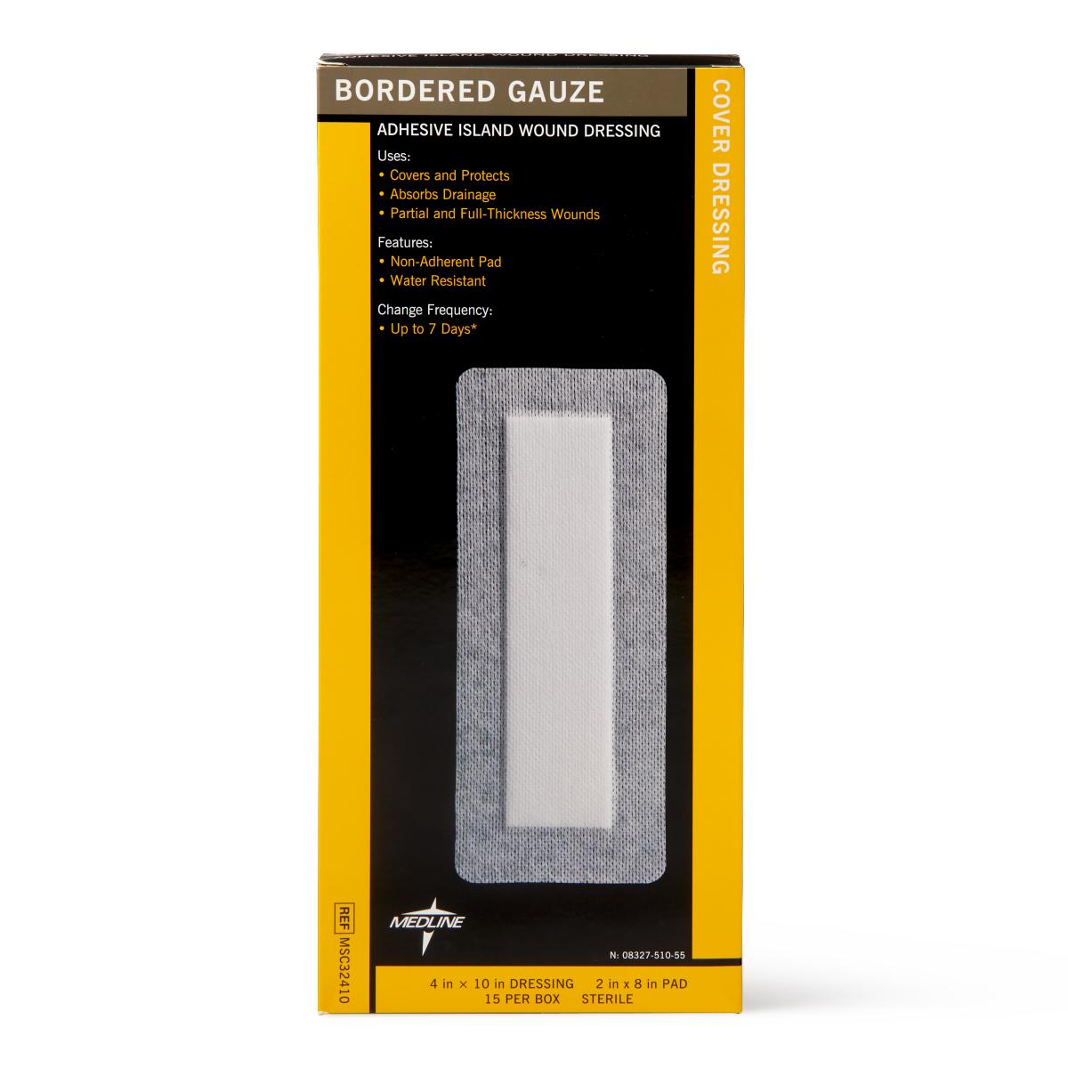 Medline Bordered Gauze Adhesive Island Wound Dressings