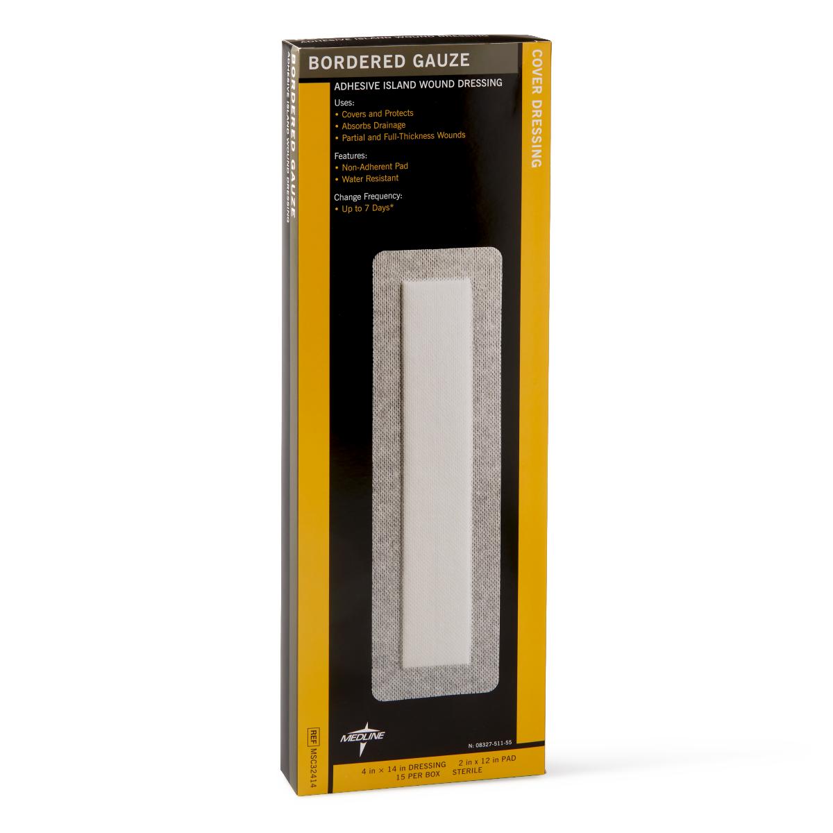 Medline Bordered Gauze Adhesive Island Wound Dressings