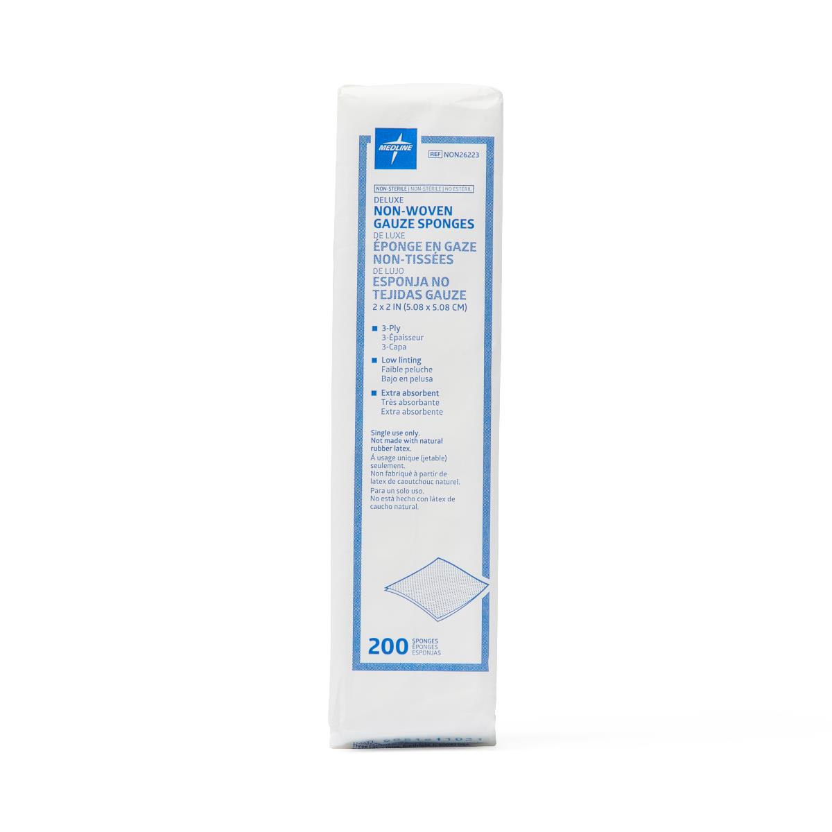 Medline Deluxe Nonsterile Nonwoven Gauze Sponges