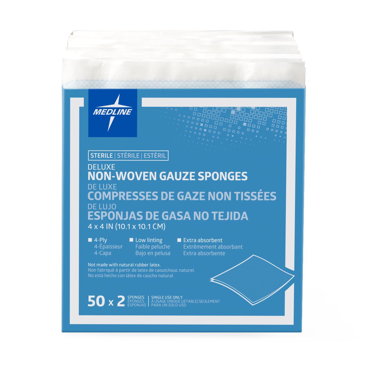 Medline Deluxe Sterile Nonwoven Gauze Sponges - BeHope