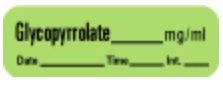 Drug Label PDC® Anesthesia Label Glycopyrrolate mg/mL Date_Time_Int_ Green 1/2 X 1-1/2 Inch - BeHope