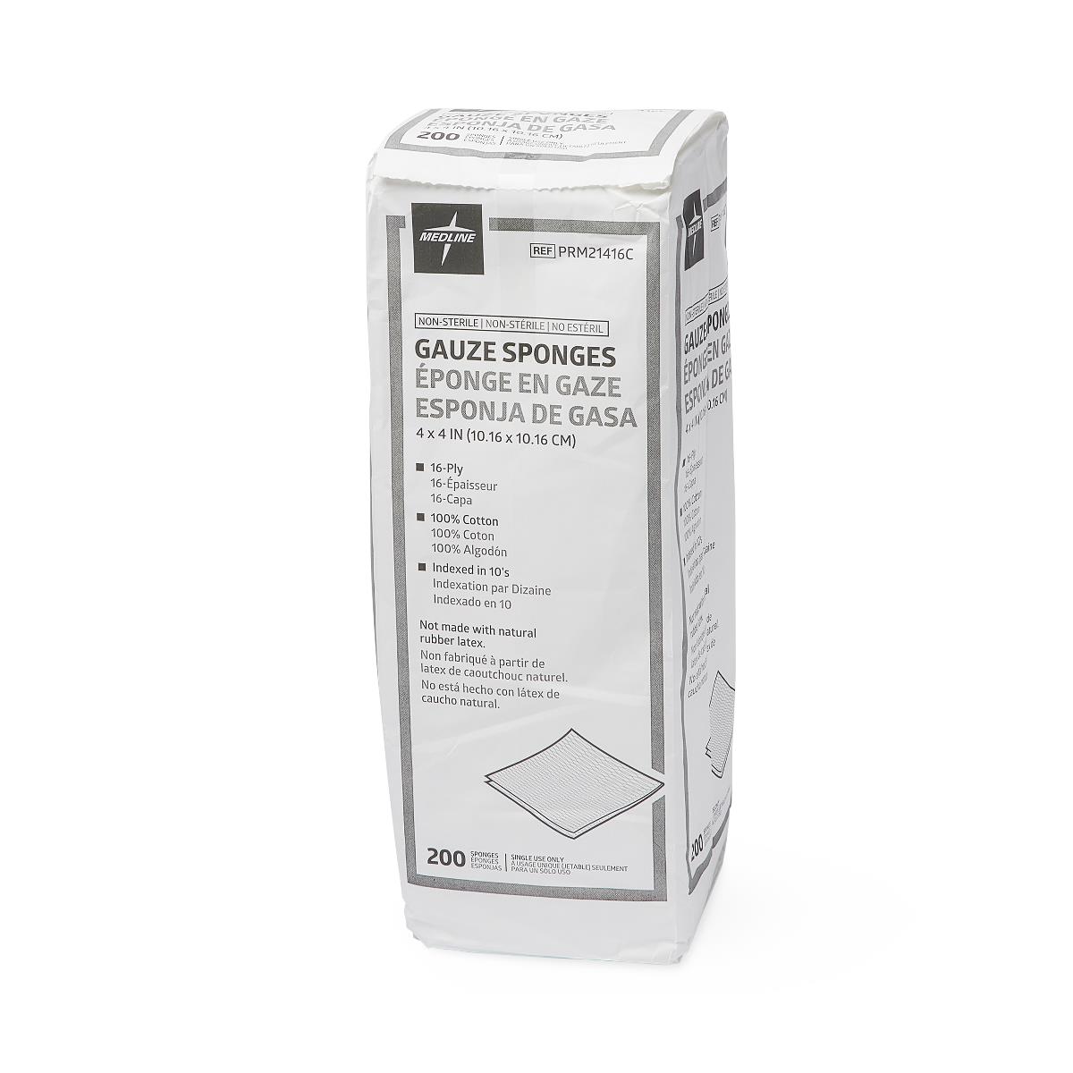 Medline Nonsterile 100% Cotton Woven Gauze Sponges