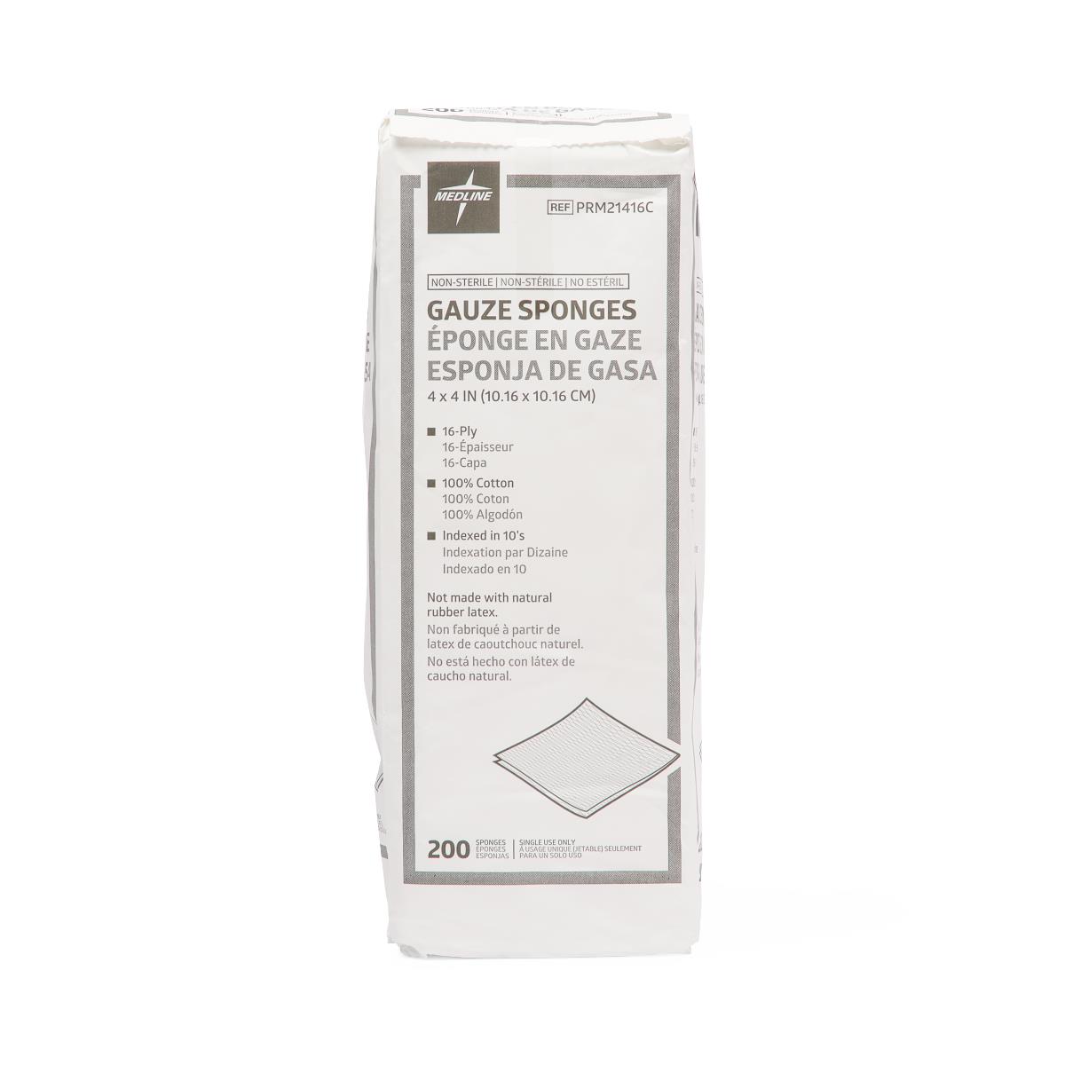 Medline Nonsterile 100% Cotton Woven Gauze Sponges